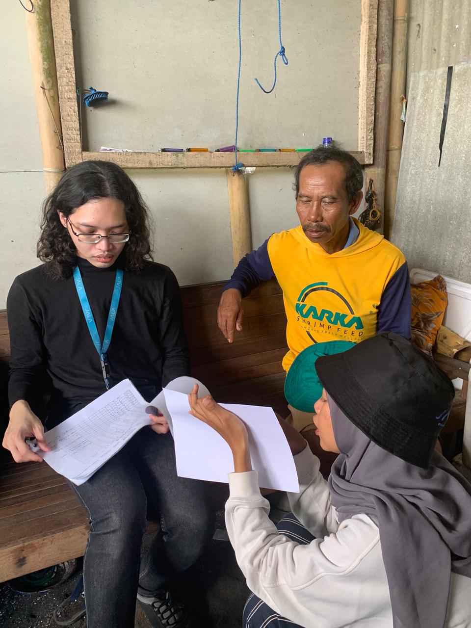 My mentor Mr. Lukman in the survey for data collection